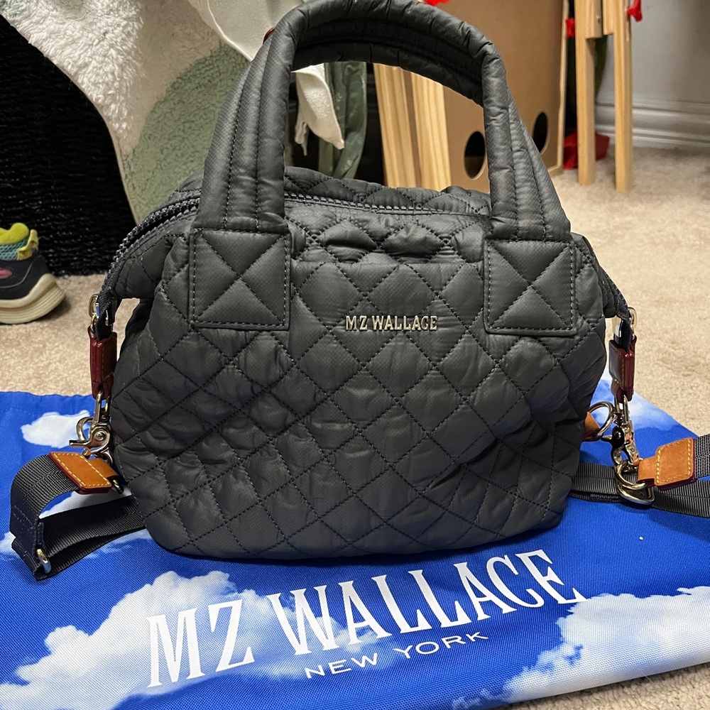 MZ Wallace Small Deluxe Sutton /w crossbody strap in Magnet